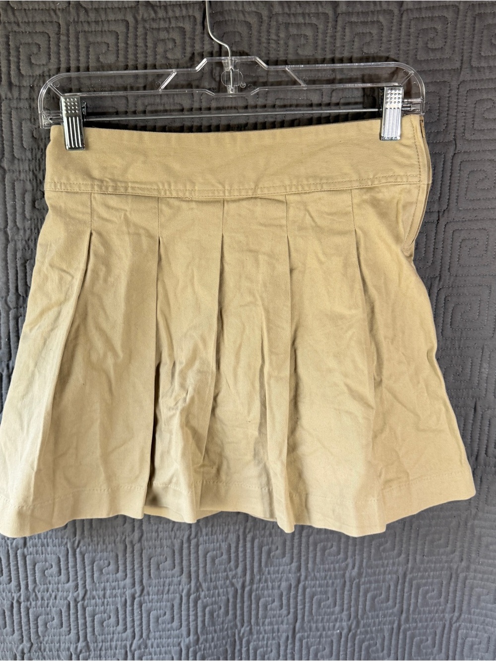 NWT The Childrens Place Girls Pleated School Uniform Skort Khaki Sandy Size 12